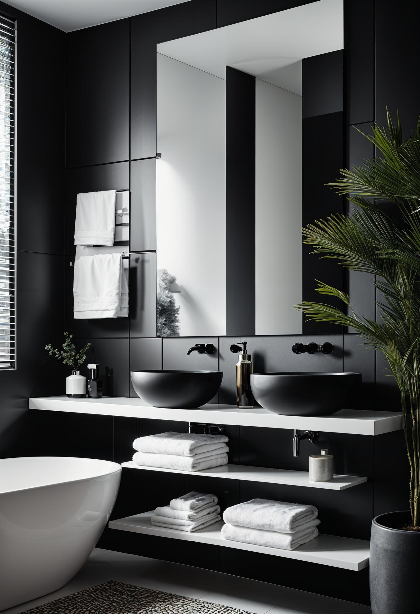 19 breathtaking black and white bathroom designs to inspire them 11 9. Contrasting black accent walls 0