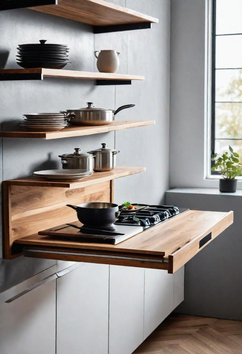 43 Inspiring Kitchen Decor Ideas: Stylish and Functional Accents 65 42. Convertible Dining Shelf Ideas-1