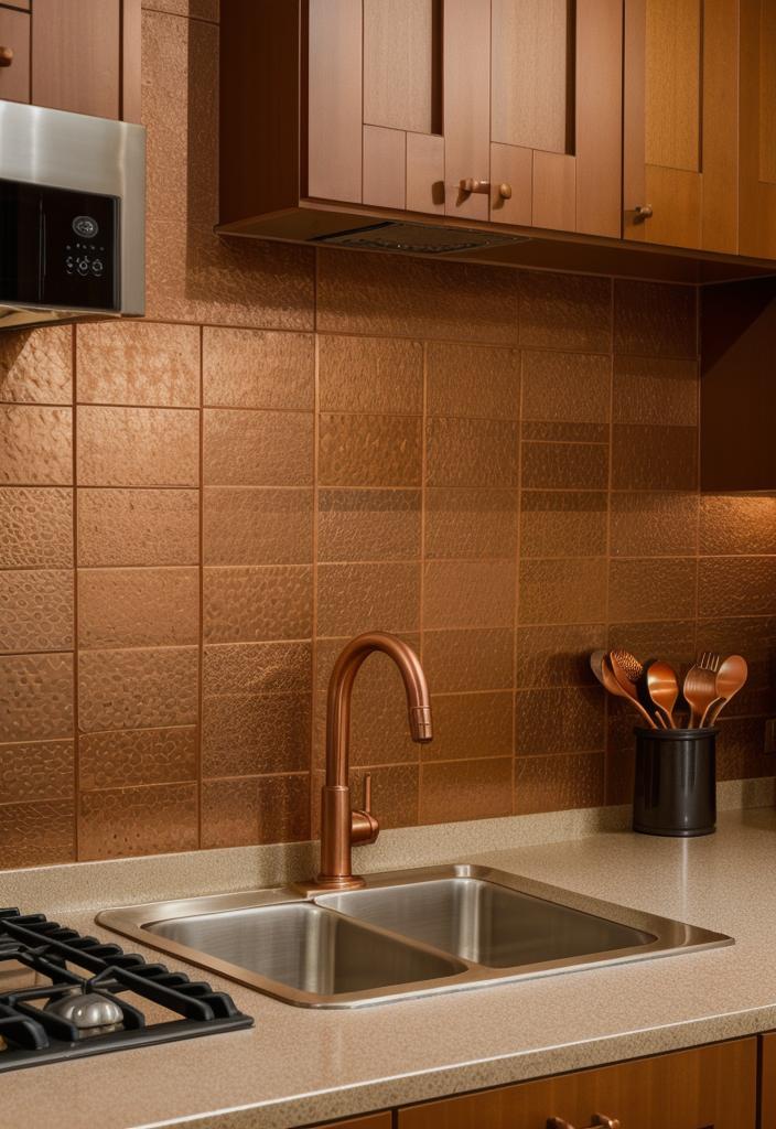 35 Stunning Kitchen Backsplash Ideas: Creative and Eye-Catching Designs 19 11. Copper Penny Tiles Inspiration-0