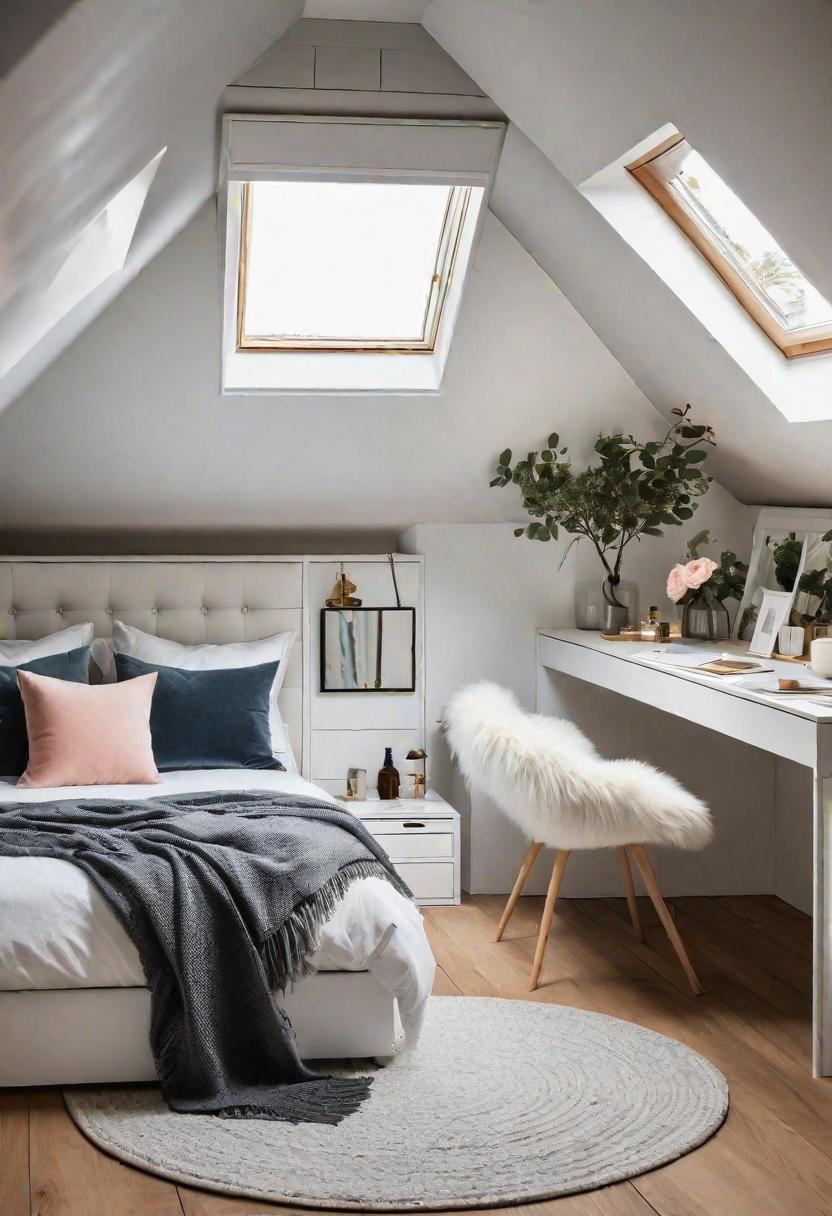 15 Genius Small attic bedroom ideas to maximize the room 35 12. Corner of beauty corner with rotary mirror: a hidden vanity with a rotary mirror for simple accessibility-0