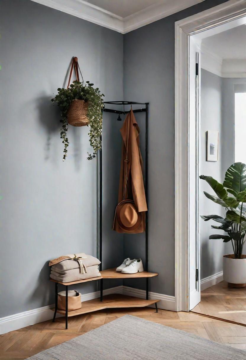 39 Chic Small Entrance Hall Ideas: Creative Solutions for Welcoming Spaces 33 29. Corner Coat Stand Ideas-0