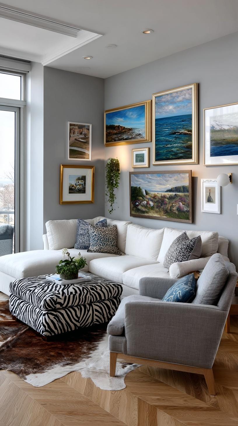 37 Gallery Wall Decor Ideas: Layouts And Styles to Elevate Any Room 41 13. Corner wraparound gallery that extends around an interior corner-2
