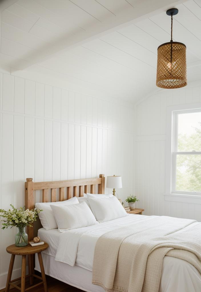 35 Stunning Bedroom Accent Walls for a Cozy Makeover 40 20. Cottage Chic Beadboard Accent Wall-0