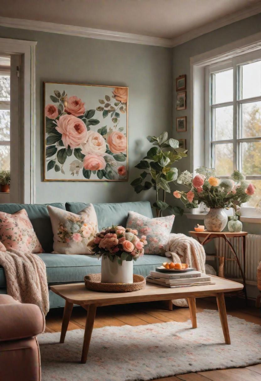 37 Cozy Contemporary Living Room Ideas: Modern Elegance 9 7. Cottagecore Living Room Style-0