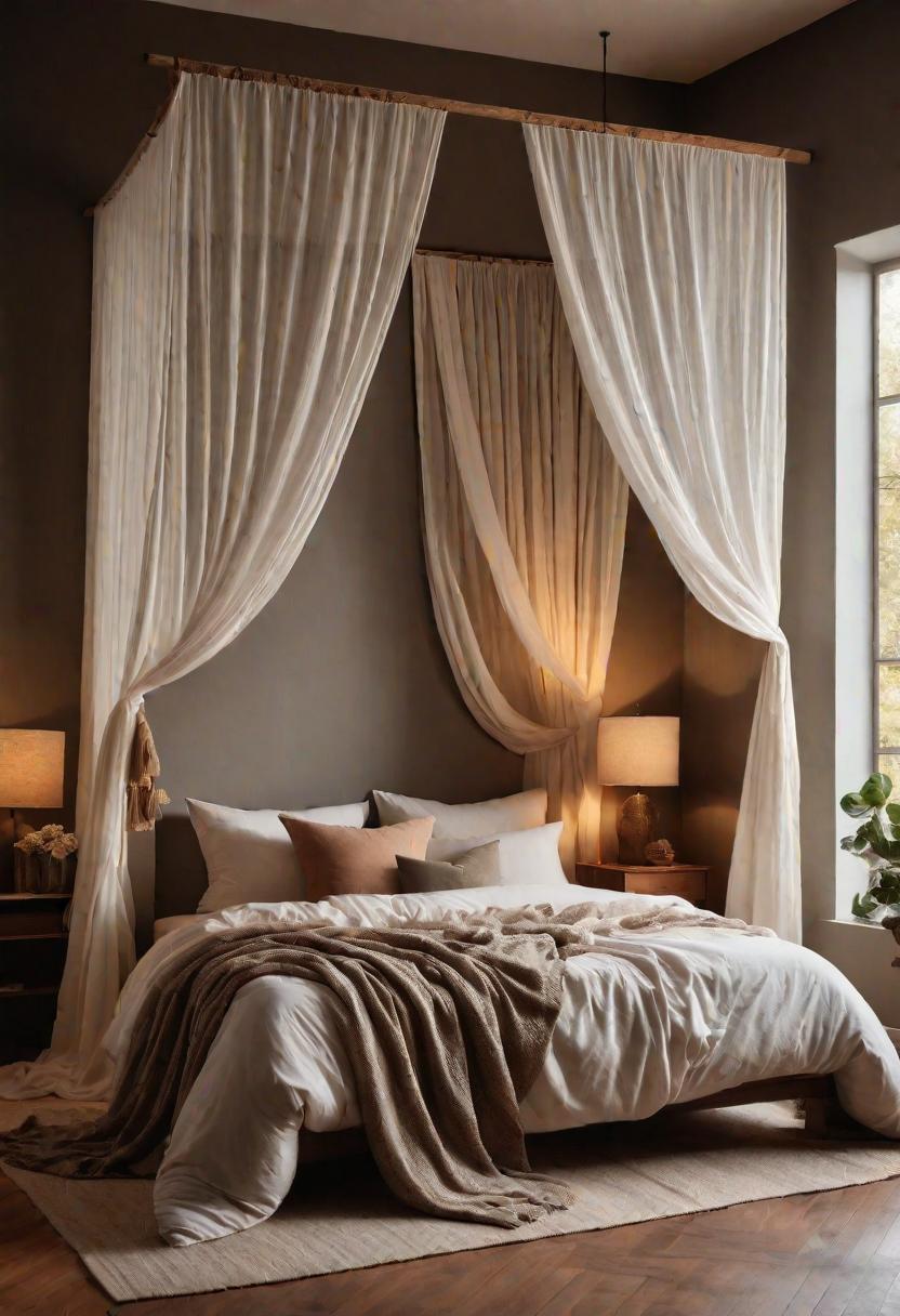 36 Earthy Bedroom Ideas for a Serene Space 40 22. Cotton Canopy Bedding Ideas-1