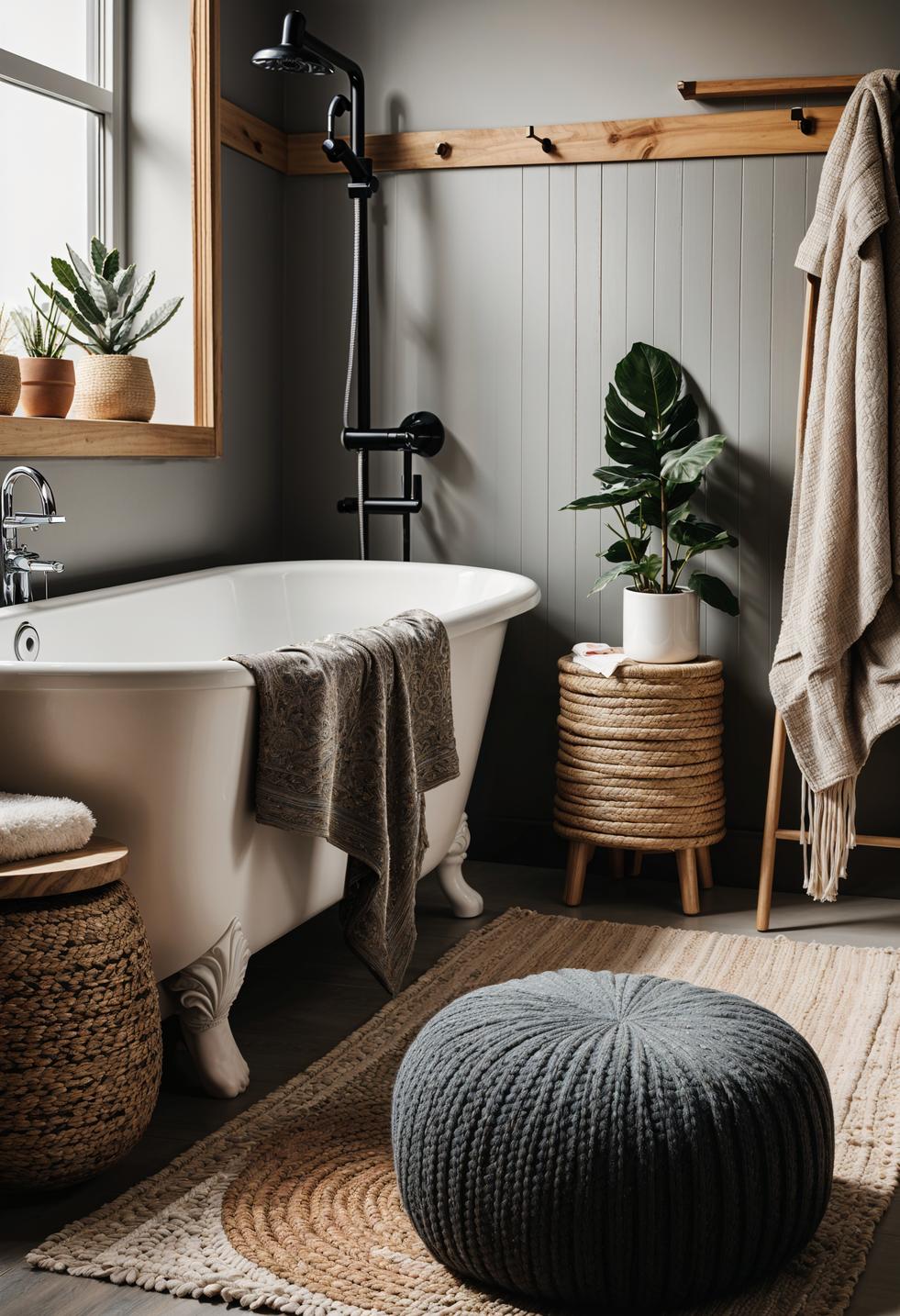 27 Dreamy Boho Bathroom Inspirations for Your Home Makeover 48 27. Cozy Boho Bathroom Seating-0