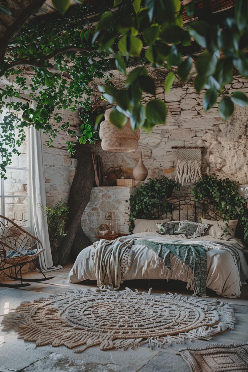 29 wunderschöne neutrale Boho -Schlafzimmer: verträumte und entspannende Räume 54 24. Cosy Boho Loft Design Inspiration-1