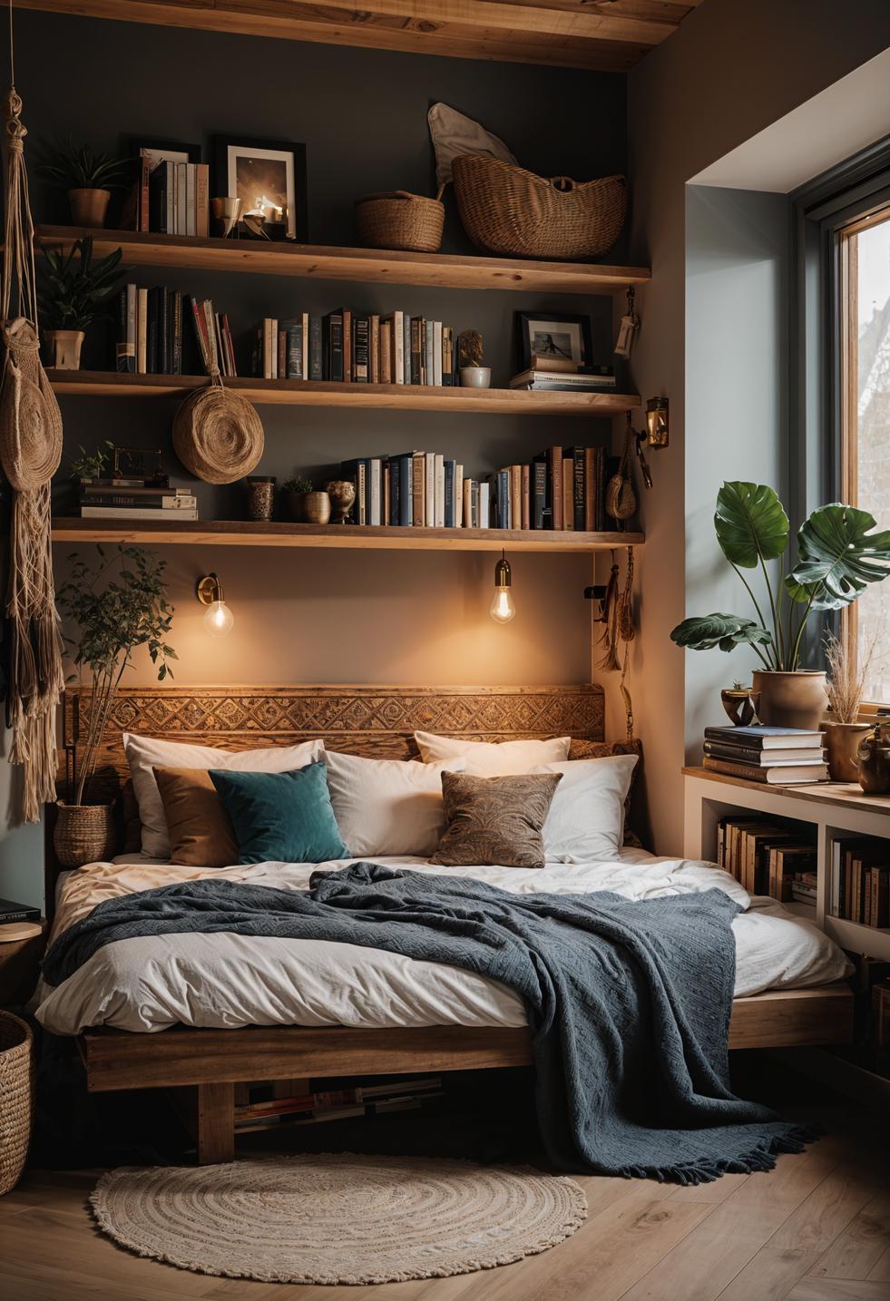 29 wunderschöne neutrale Boho -Schlafzimmer: verträumte und entspannende Räume 42 19. Cosy Boho Reading Nook Ideas-1