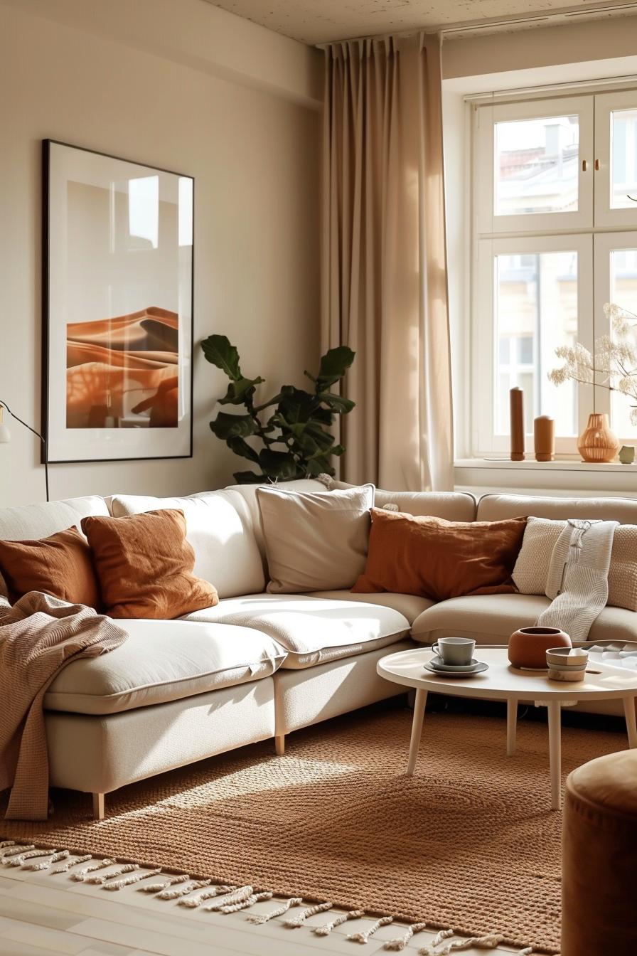 25 Genius Tiny Living Room Ideas 69 22. Cozy earthy color schema-1