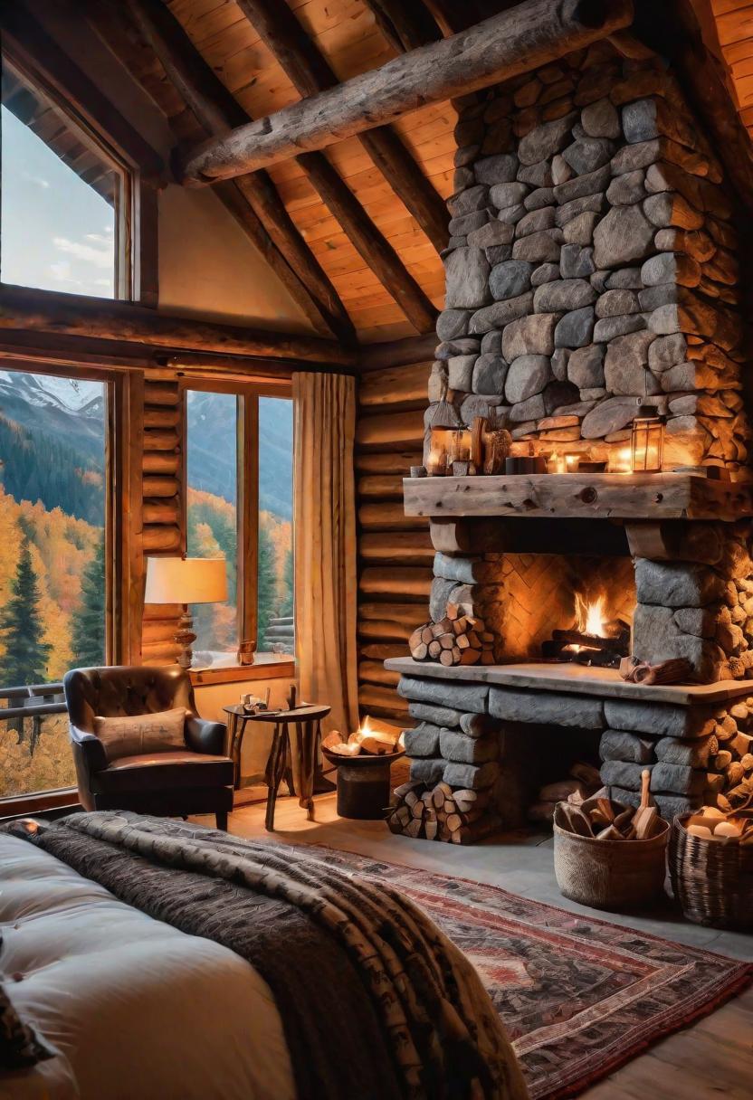48 Super Cute Dream Room Inspirations for Ultimate Coziness! 25 17. Cozy Mountain Cabin Bedroom Inspiration-0