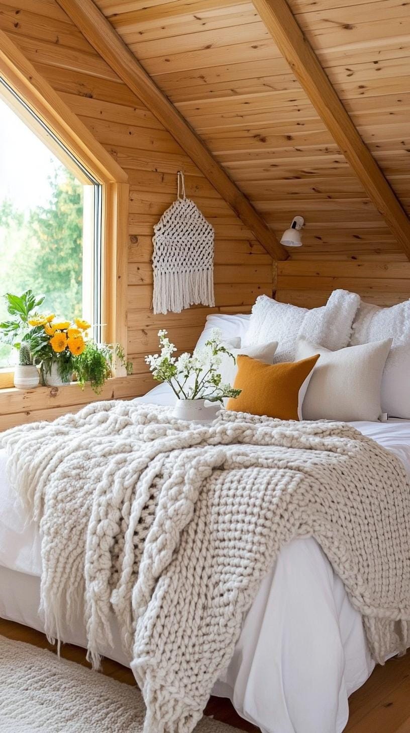 20 super cozy small roof tree bedroom ideas today 34 to explore 34 11. Cozy Nordic Hygge with woolen covers, soft shades and seized lights-1