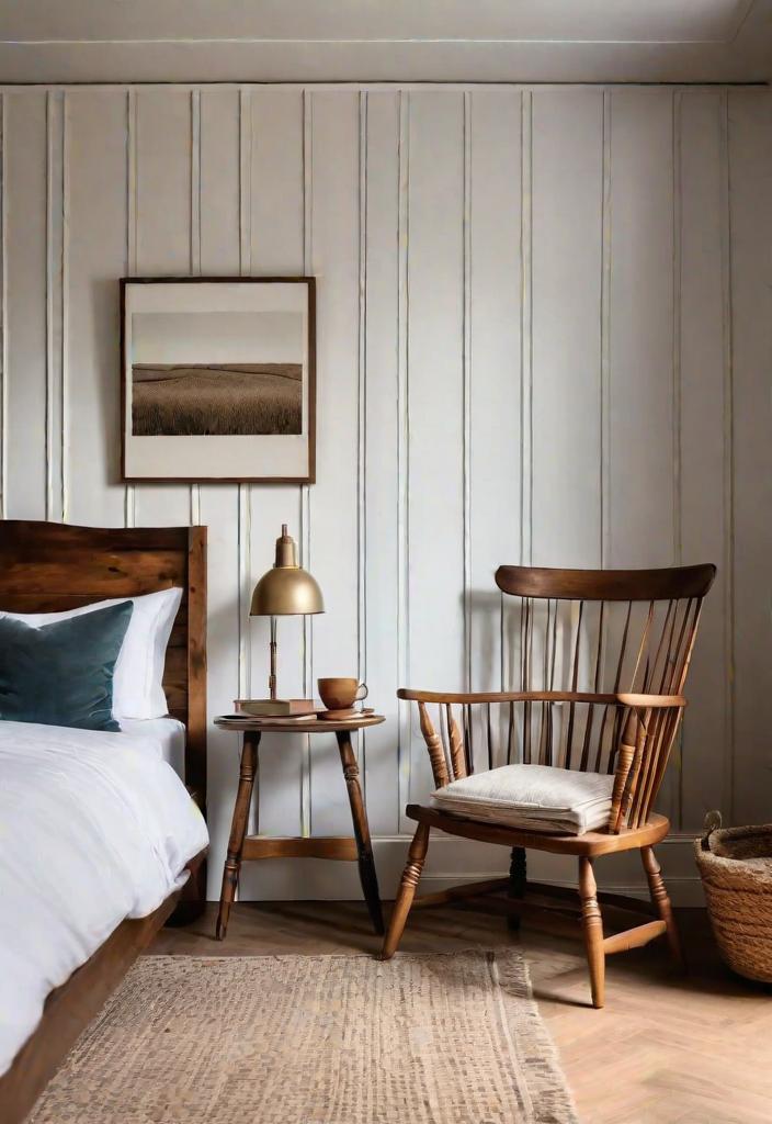 38 Genius Farmhouse Bedroom Ideas 26 24. Cozy Reading Nook with Spindle Back Chairs-0