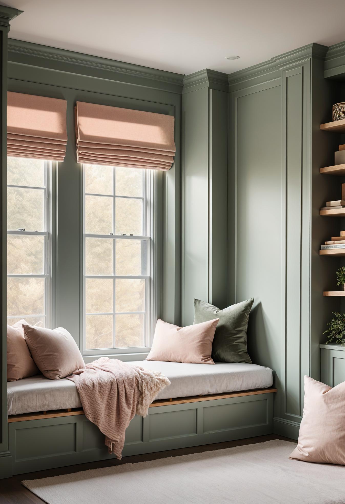 30 Chic Sage Green and Blush Bedroom Ideas 30 14. Cozy Sage & Blush Pillows-1