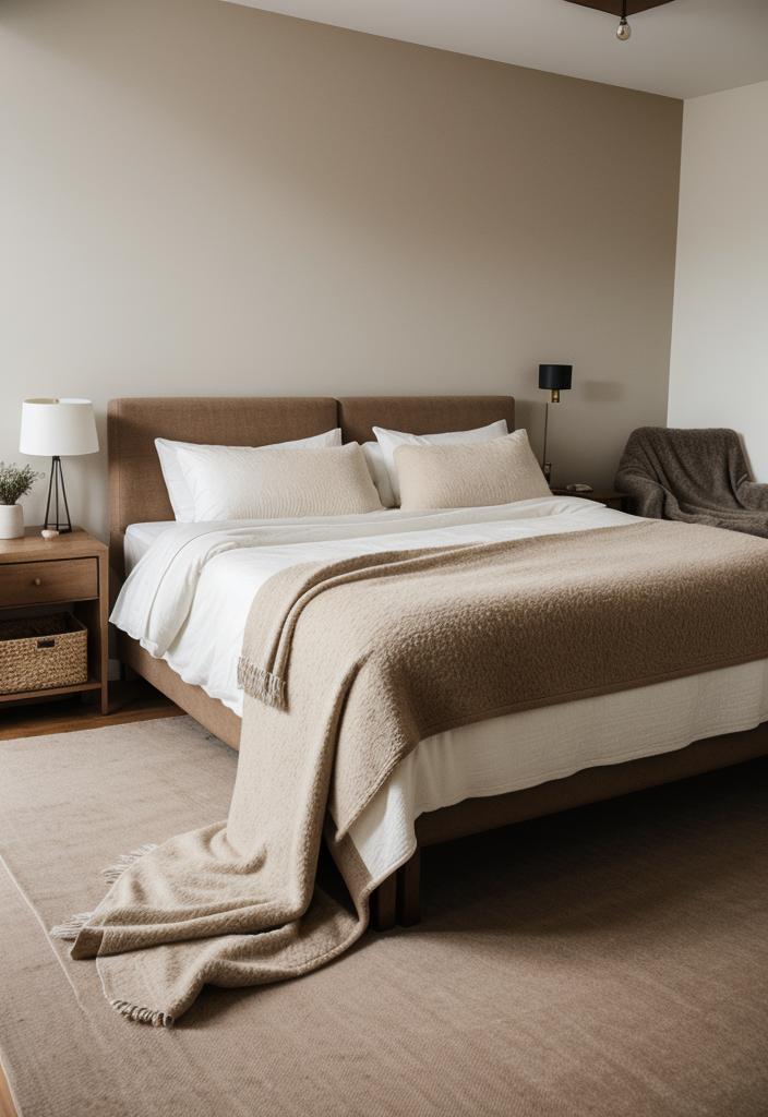 36 Earthy Bedroom Ideas for a Serene Space 43 24. Cozy Throw Blankets for Bedrooms-0