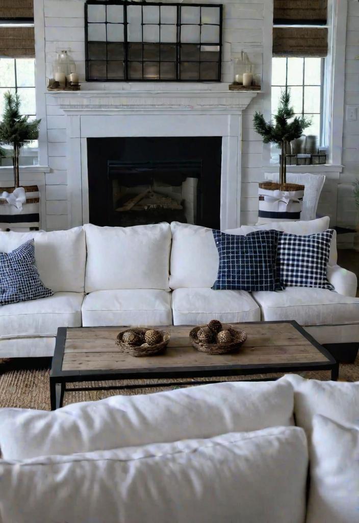 25 Charming Farmhouse Living Room Ideas For 2024 9 7. Cozy throwing cushion Options-0