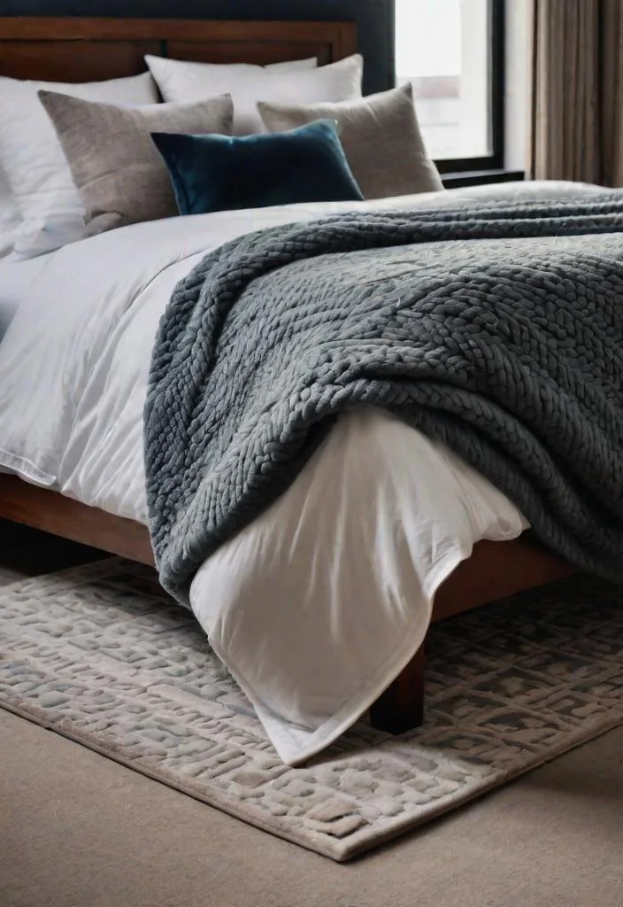 30 gemütliche und inspirierende Gästeschlafzimmer Ideen 29 27. Gemütlicher Teppich für Bett-0