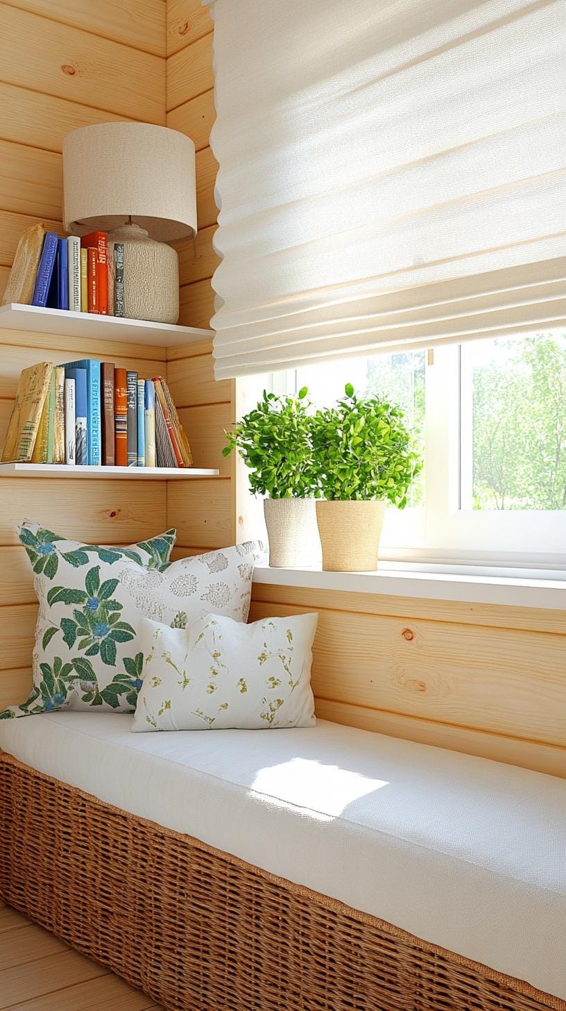21 new bedroom ideas for your 2025 refresher 49 17. Cozy reading deck with a mini book shelf and Lamp-1