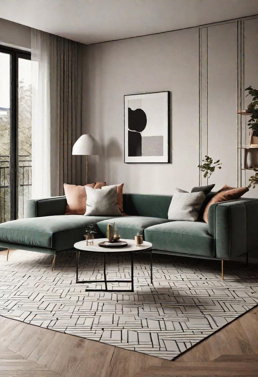 Small Space, Big Impact: 34 Minimalist Living Room Ideas for Every Apartment 26 24. Creating Room Depth with Diagonal Tiles-0