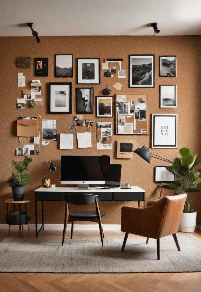 40 Breathtaking accent walls in living room Ideas 28 25. Creative Corkboard for Collage-0