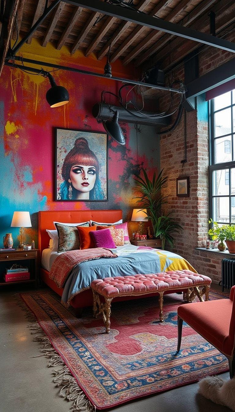 20 Beautiful attic bedroom ideas for copying 27 8. Creative Loft Wall Art Ideas-0