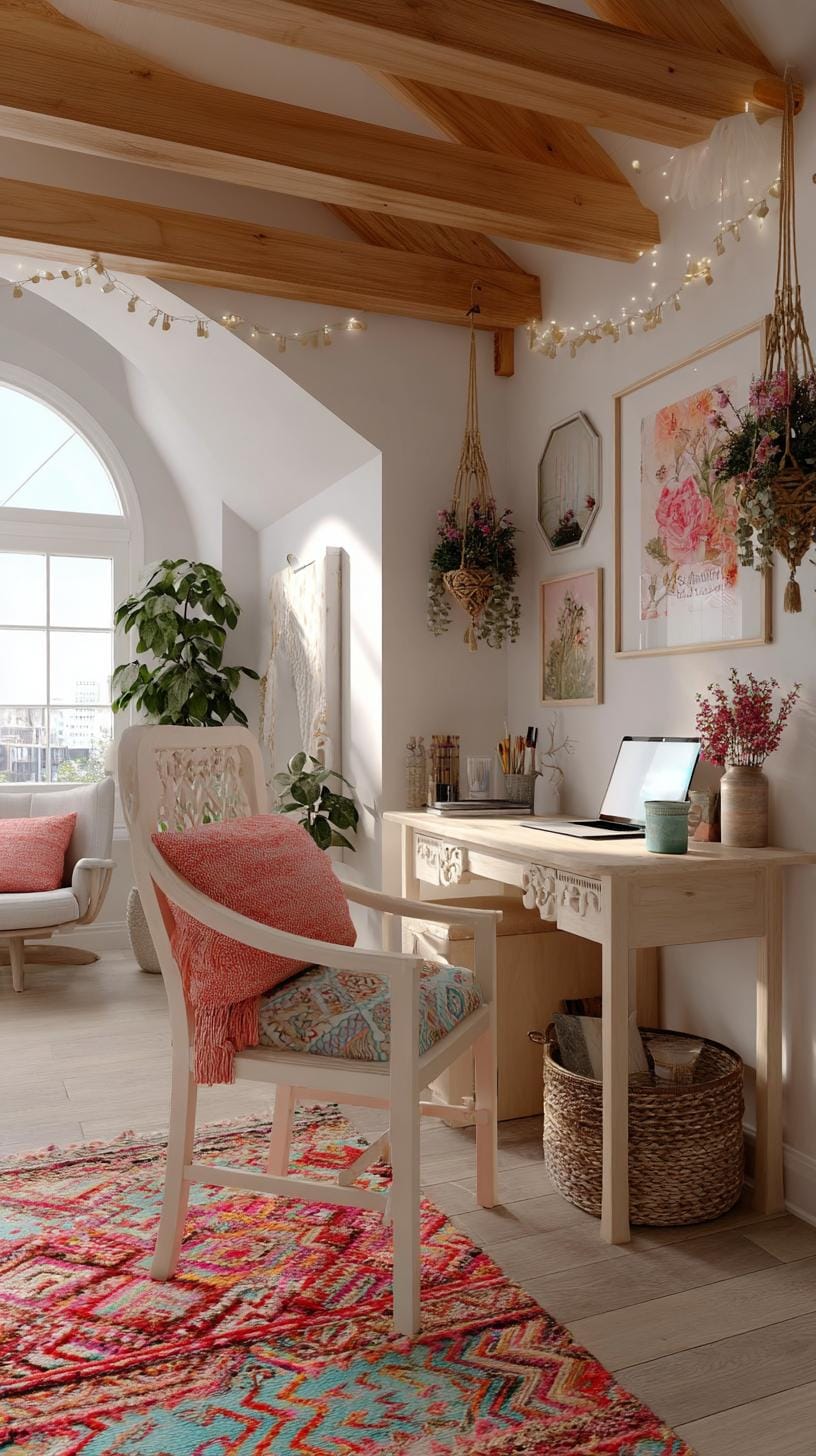 31 Home Office Ideas to Upgrade Your Work From Home Setup 88 31. Creative attic workspace with sloped ceiling charm-2