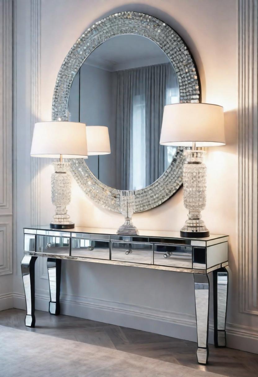 27 atemberaubende Eingangstischdekor -Ideen, um Ihren Eingangseingang zu erhöhen 23 13. Crystal Glam Entry Decor-2