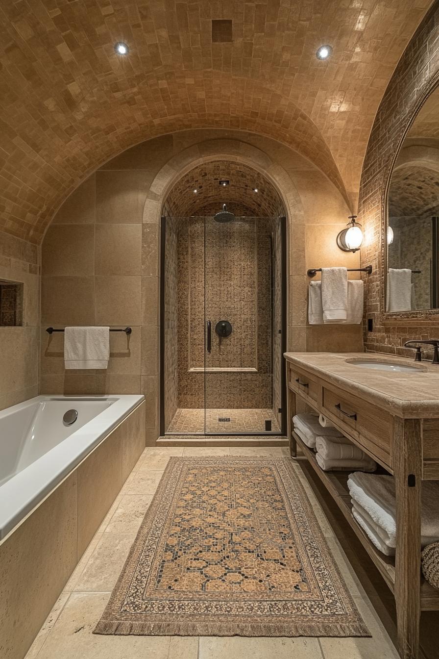 15 new bathroom design trends for 2024 and 2025 3 1. Curved arch arches in bathroom design-0