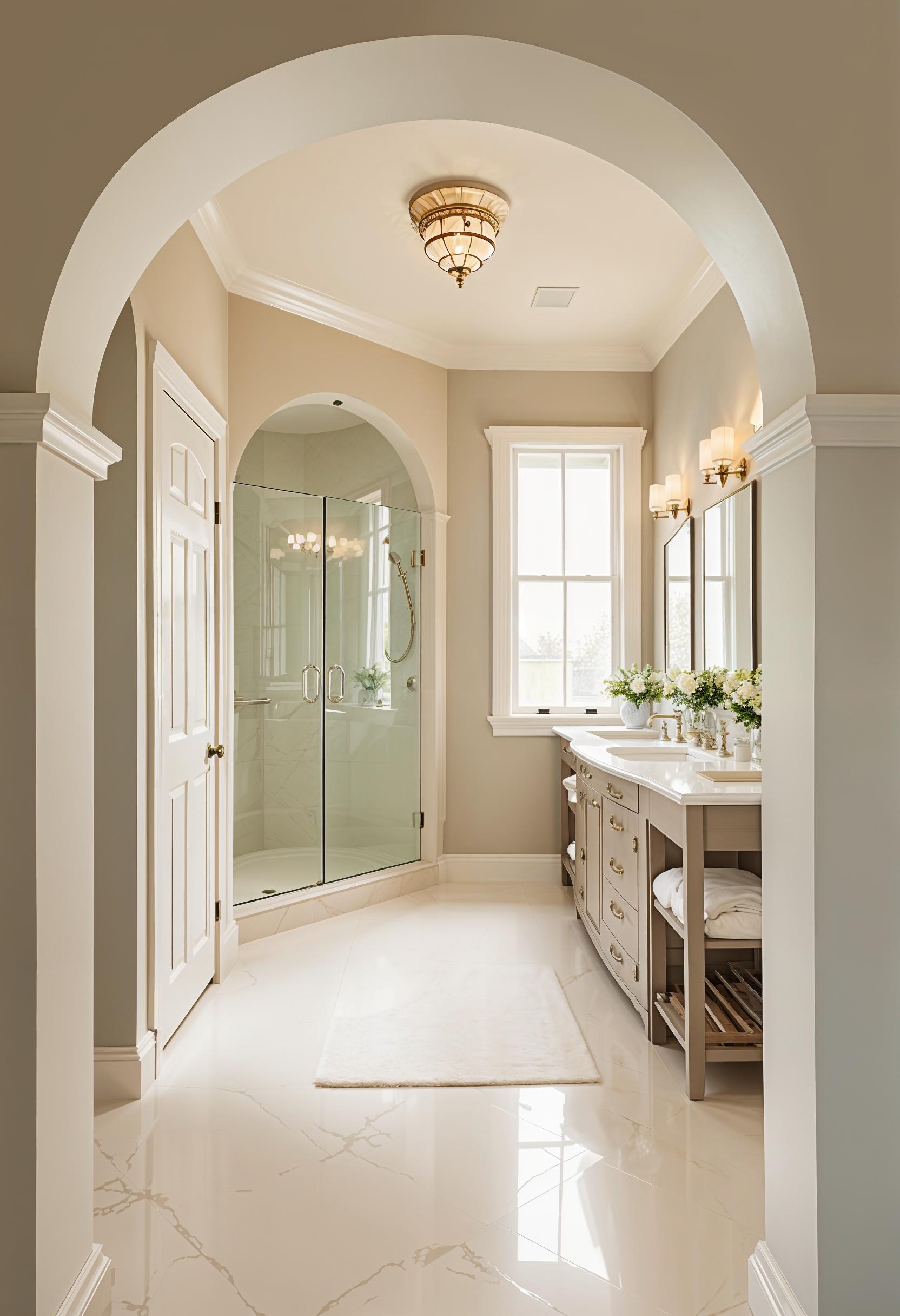 15 new bathroom design trends for 2024 and 2025 4 1. Curved arch arches in bathroom design-1