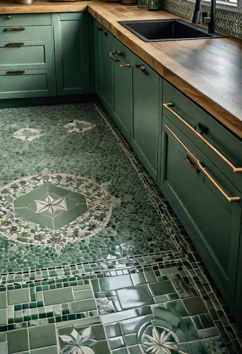 43 Inspiring Kitchen Decor Ideas: Stylish and Functional Accents 38 28. Custom Mosaic Tile Floor Ideas-1