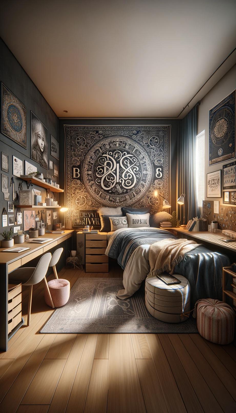 19 trendy college dormitory ideas (new) 46 17. User-defined wall rug decoration 1-1