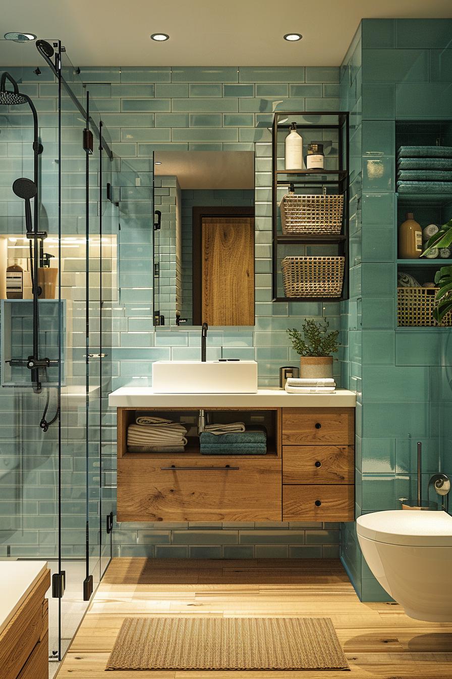 15 Genius & beautiful bathroom shelf ideas you have to see 23 10. Adaptable cube shelf-1