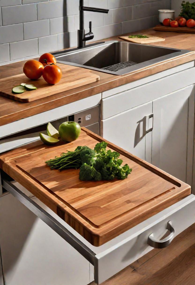 43 Inspiring Kitchen Decor Ideas: Stylish and Functional Accents 29 20. Cutting Board Waste Chute Solution-0