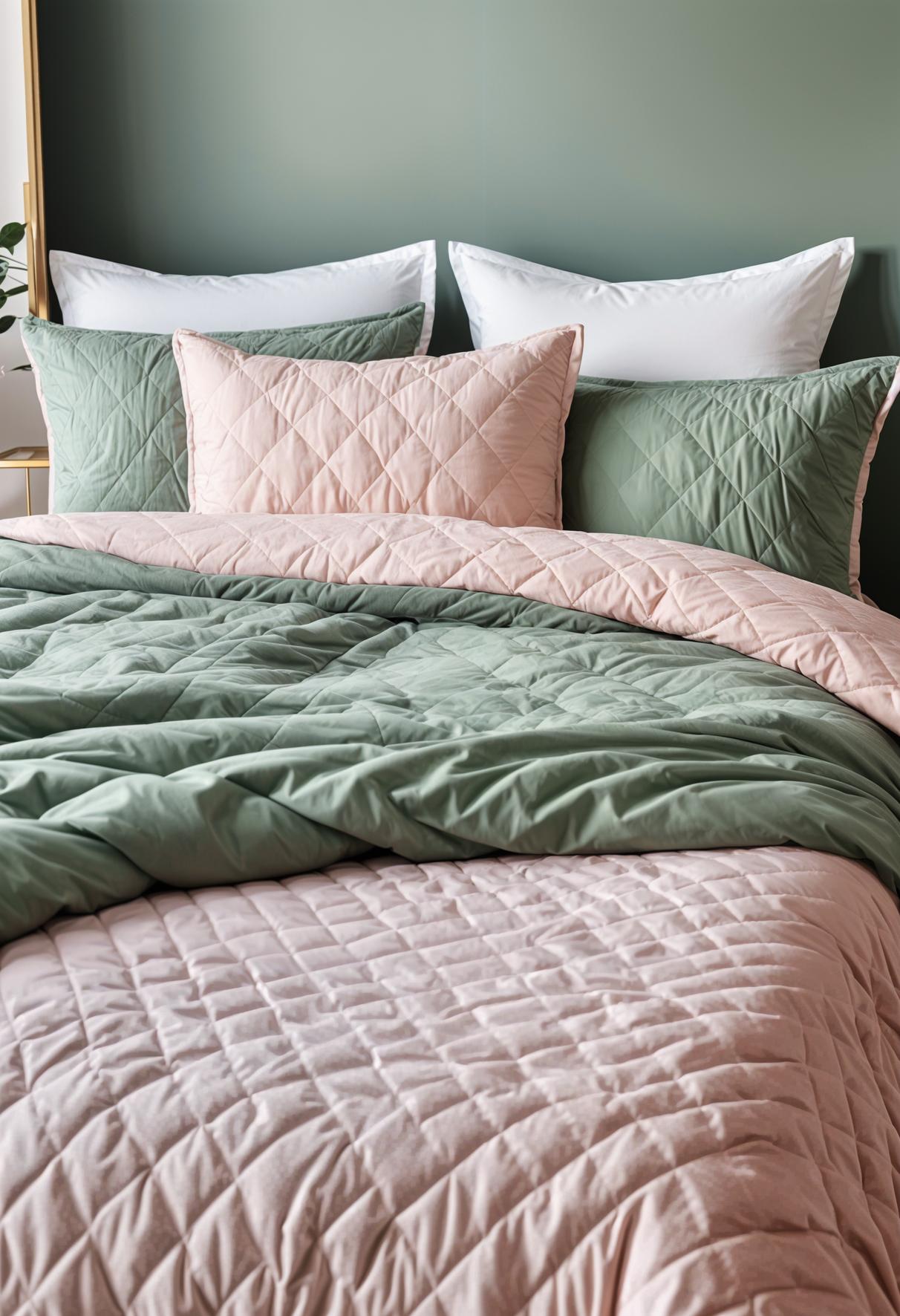 30 Chic Sage Green and Blush Bedroom Ideas 51 26. DIY Sage & Blush Bedding-0