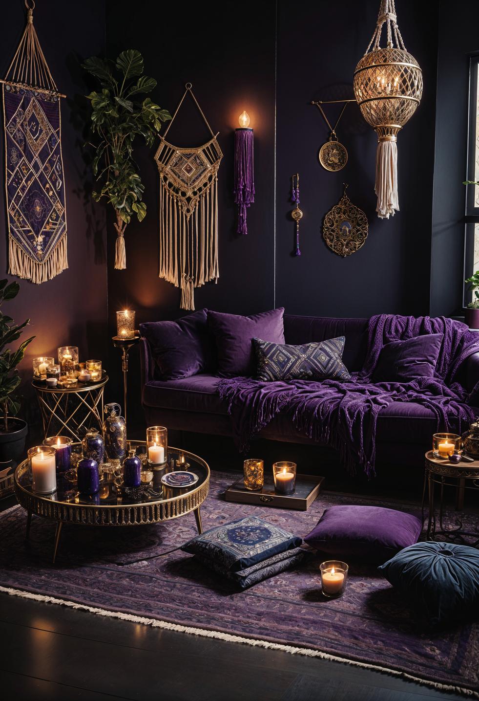 35 Gorgeous Dark Boho Living Room Inspirations 51 31. Dark Boho Lounge Magic-0