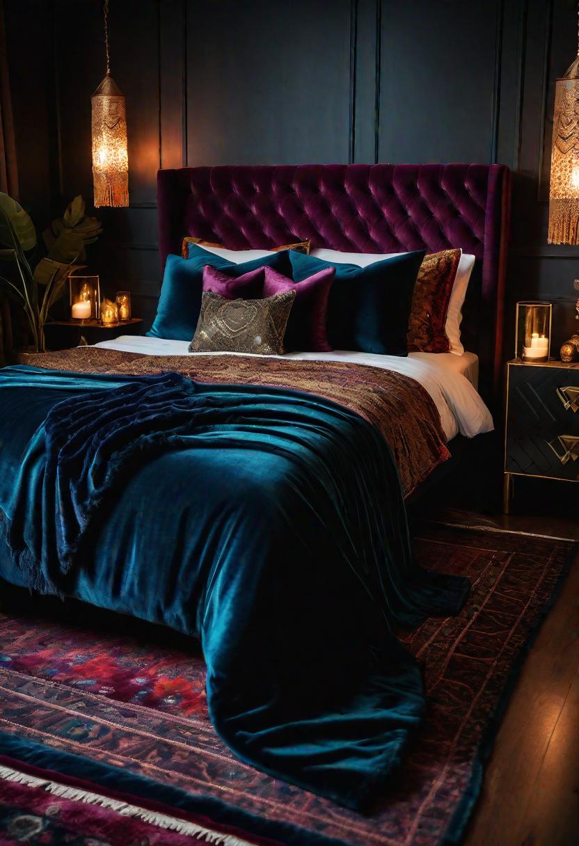 25 Eklektische Schlafzimmer Ideen für einen einzigartigen Raum 22 11. Dark Glamour Schlafzimmer Inspiration-0