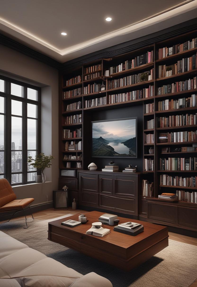 21 Elegant built -in shelves for the living room 12 10. Dark Wood Entertainment Center Regale-0