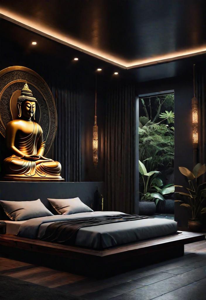 32 bezaubernde launische Schlafzimmerinspirationen 25 23. Dark Zen DEN-0