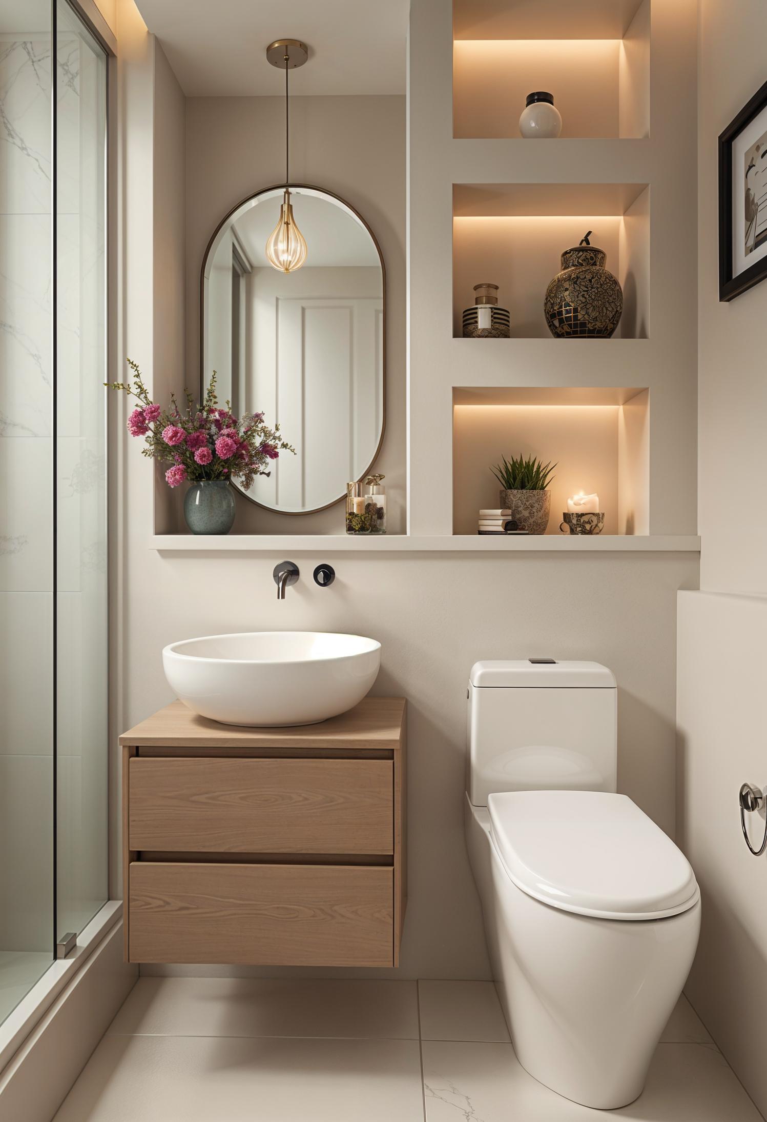 25 Genius tiny bathroom ideas for your makeover 26 8. Decorative wall niches for small bathroom-2
