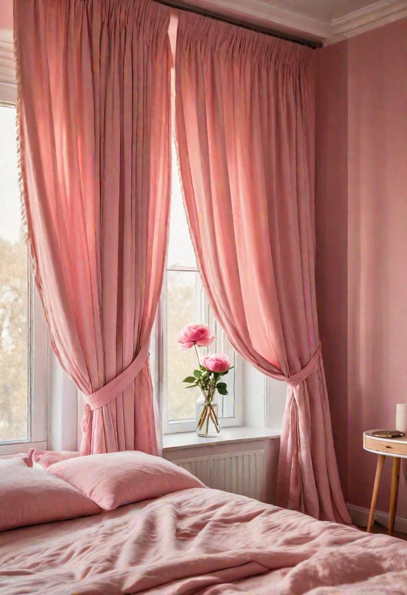 63 Luxurious Pink Bedrooms to Warm Up Your Space 10 8. Delicate Window Treatments for Pink Bedroom-0