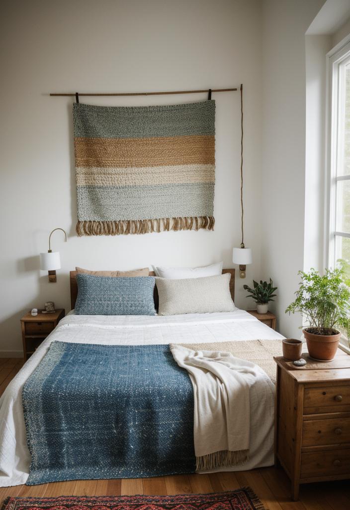 36 Earthy Bedroom Ideas for a Serene Space 61 34. Denim Rug Upcycling Ideas-0