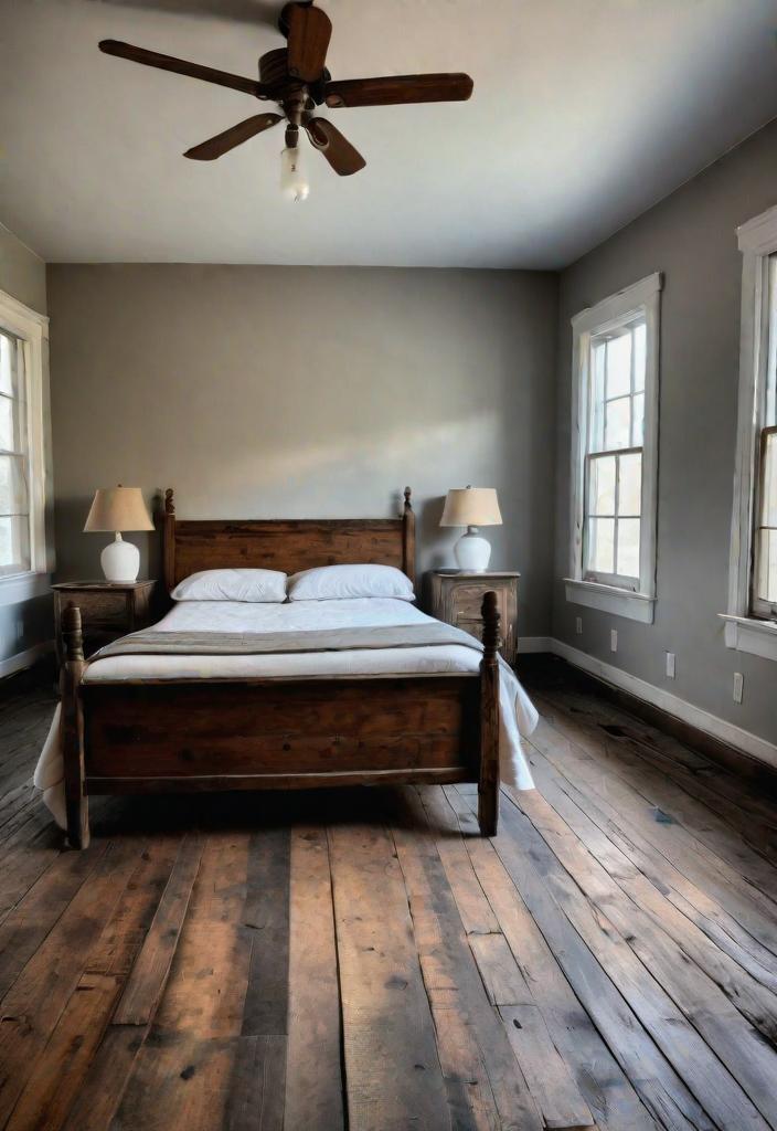 38 Genius Farmhouse Bedroom Ideas 30 28. Distressed Hardwood Farmhouse Bedroom-0