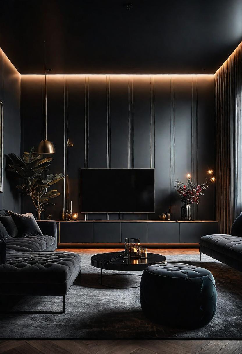 49 Modern Living Room Ideas: Create a Contemporary Haven 22 17. Dramatic Dark Living Room Inspiration-0