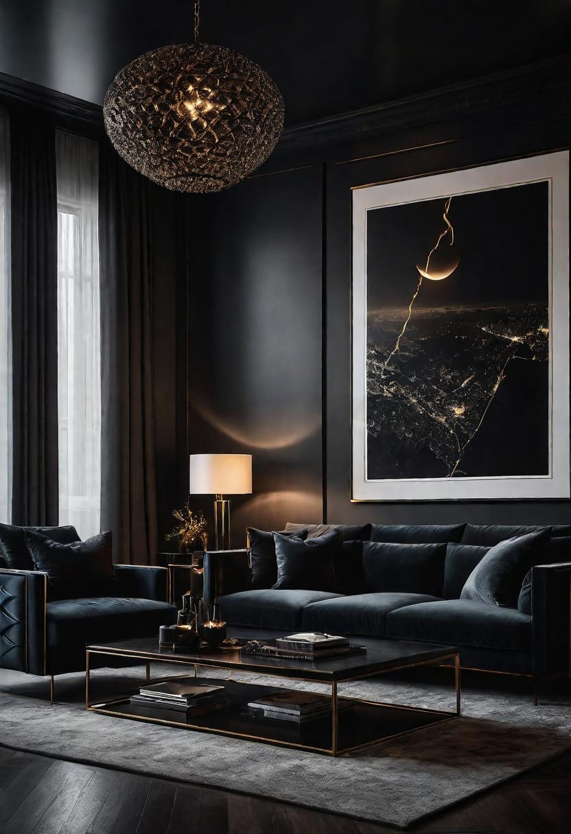 49 Modern Living Room Ideas: Create a Contemporary Haven 23 17. Dramatic Dark Living Room Inspiration-1