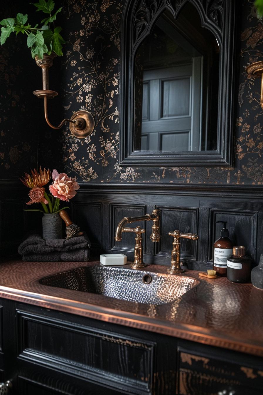 15 beautiful bathroom designs to improve your room 29 12. Dramatic Gothic revival vanity design-0