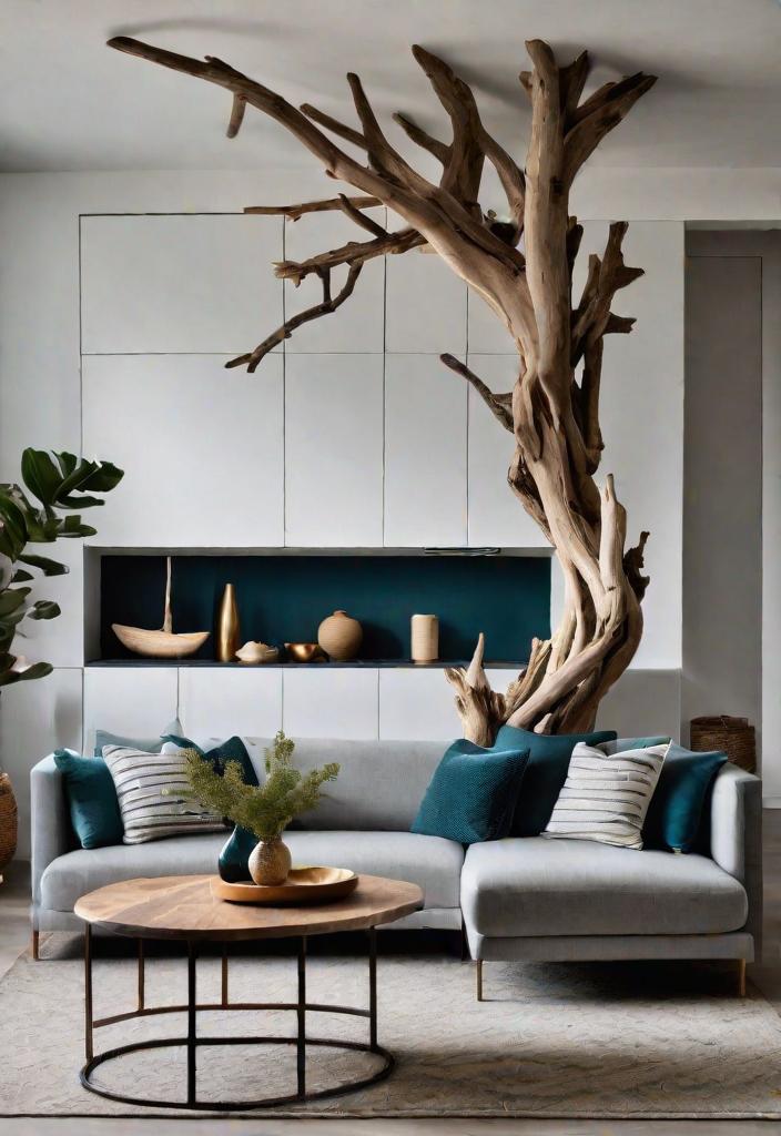 43 Inspiring Coastal Living Room Ideas 42 40. Driftwood Living Room Decor-0