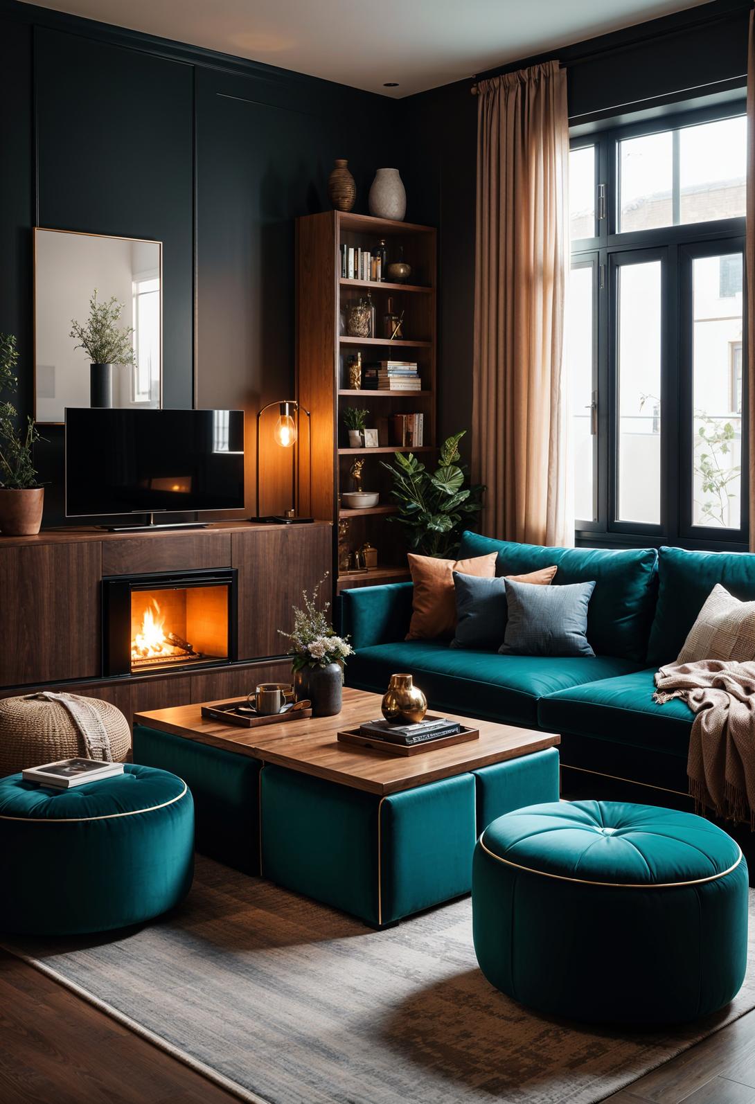 25 Genius Tiny Living Room Ideas 37 11. Dual Purple Osmanen for small rooms-1