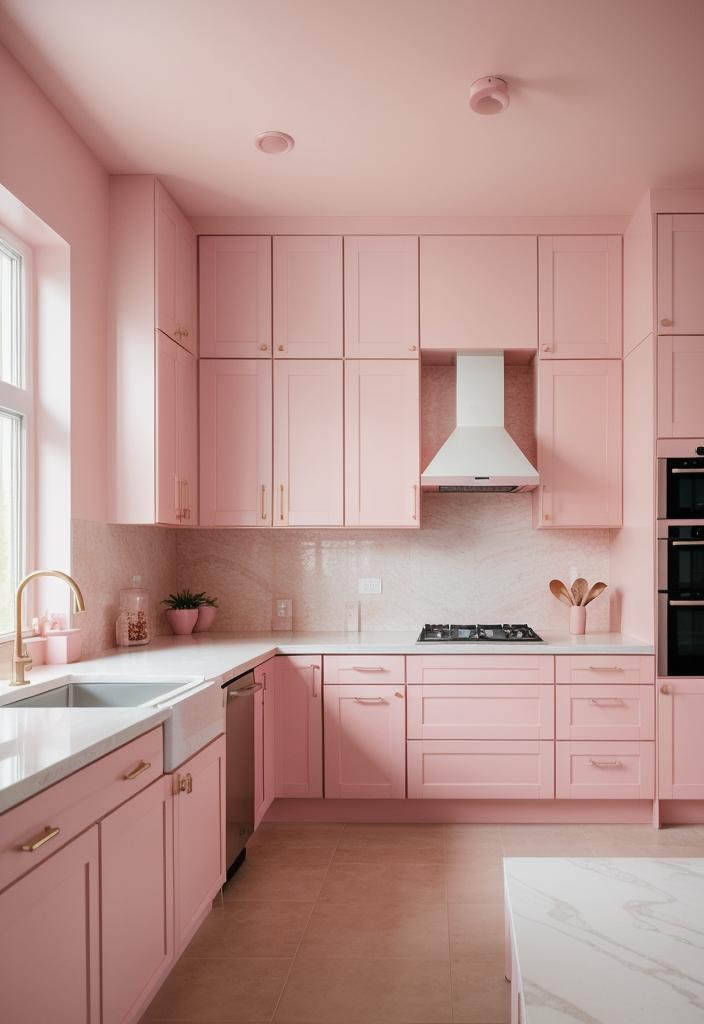 35 Charming Pink Kitchen Ideas: a Feminine Flair in Your Cooking Space 19 16. Dusty Pink Wood Cabinets-0