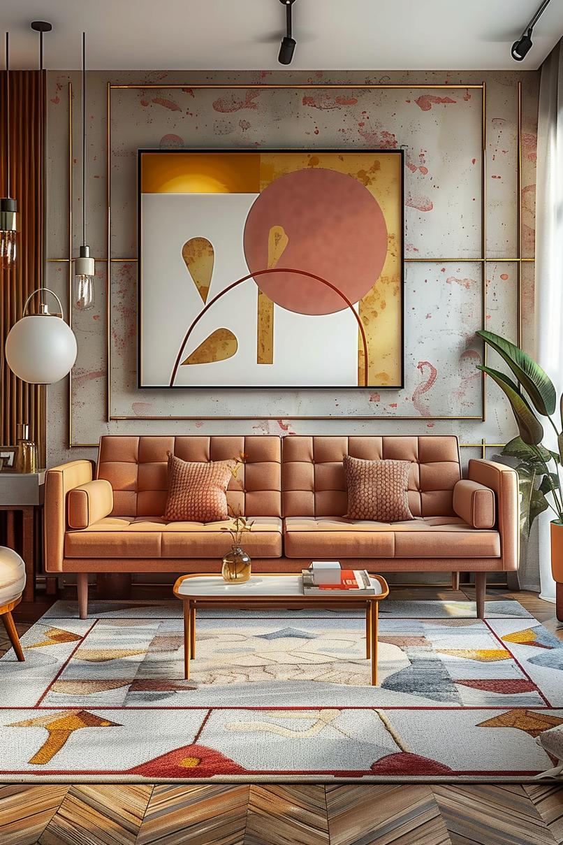 18 colorful in the middle of the century modern living room designs 15 5. Dynamic colorful wall art installation-0