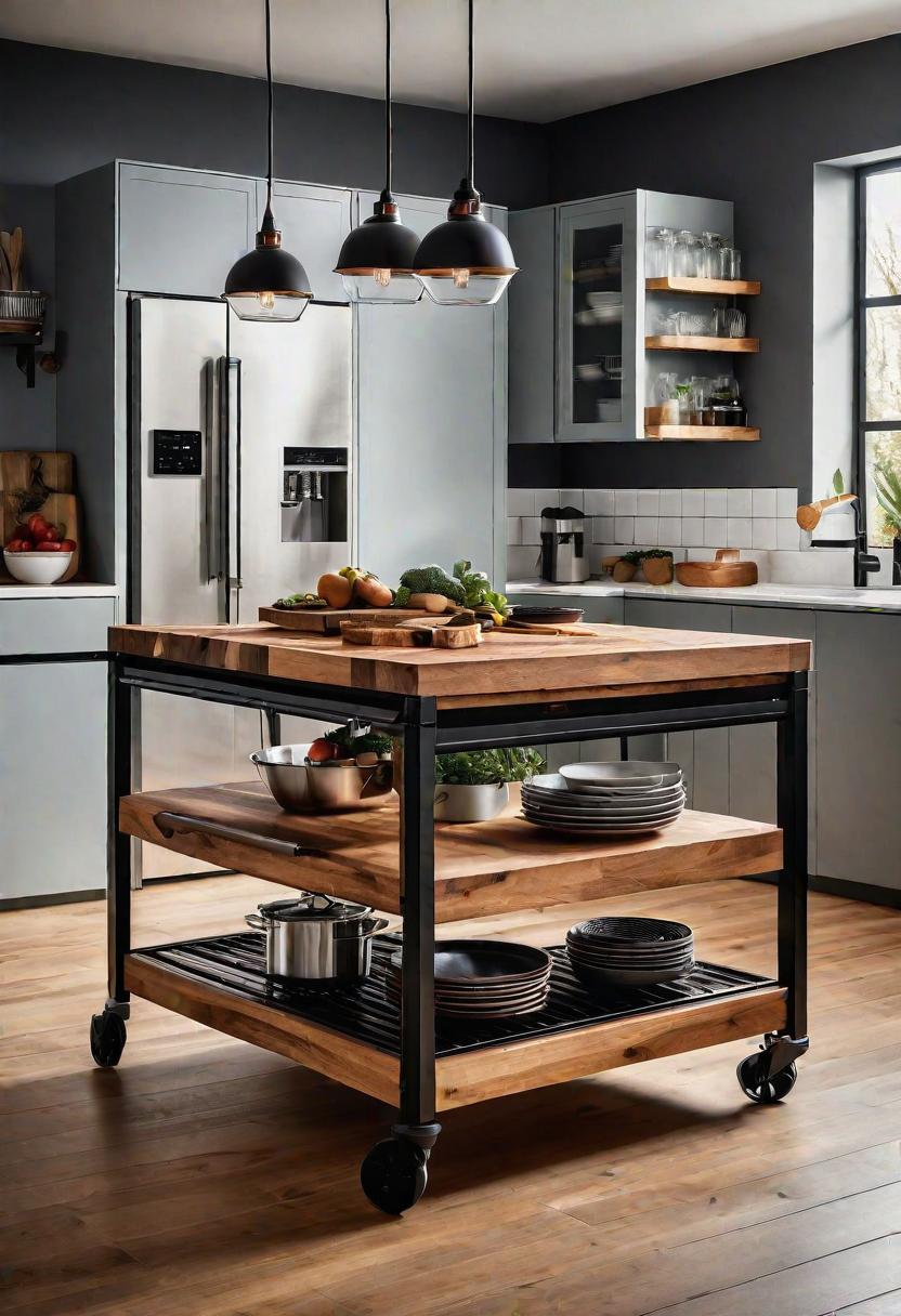 39 Cutting-Edge Modern Kitchen Design Ideas: Contemporary Style 17 13. Dynamic Mobile Kitchen Islands-0