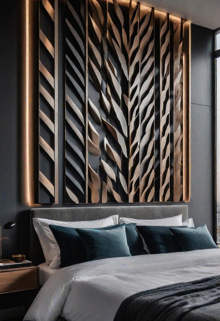 61 Inspiring Bedroom Wall Decor Ideas: Transform Your Space into a Dreamy Retreat 63 61. Dynamic Wall Art-0